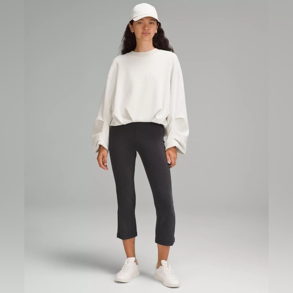 Lululemon Ribbed Softstreme Zip Leg High-Rise Crop Pant 25” - Black, Size 2 - Picture 2 of 9